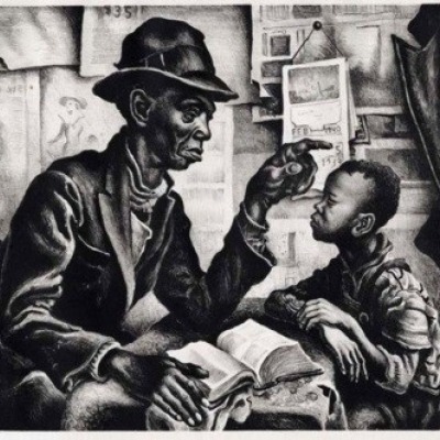 Instruction by Thomas Hart Benton, AAA Lithograph 1942