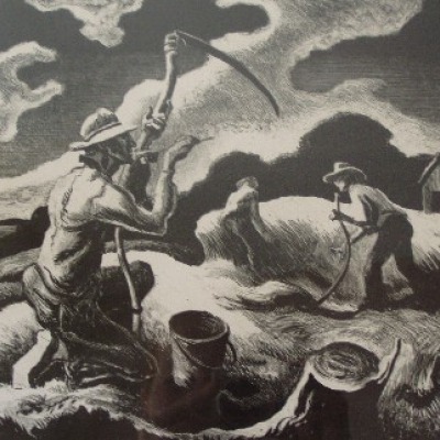 Island Hay by Thomas Hart Benton, 1938 Lithograph