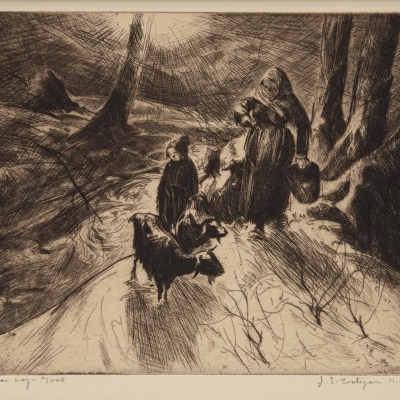 Boy and Goats by John Costigan, Woman