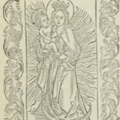 Virgin Mary in the Sun by Albrecht Dürer, 1494 Woodcut